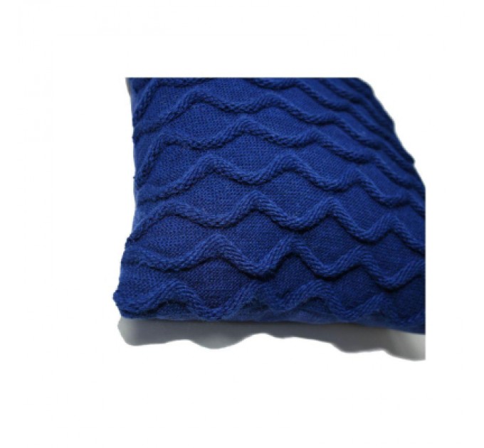 Прованс Подушка Прованс в'язана декоративна Хвилі синя 33х33 см (027422)