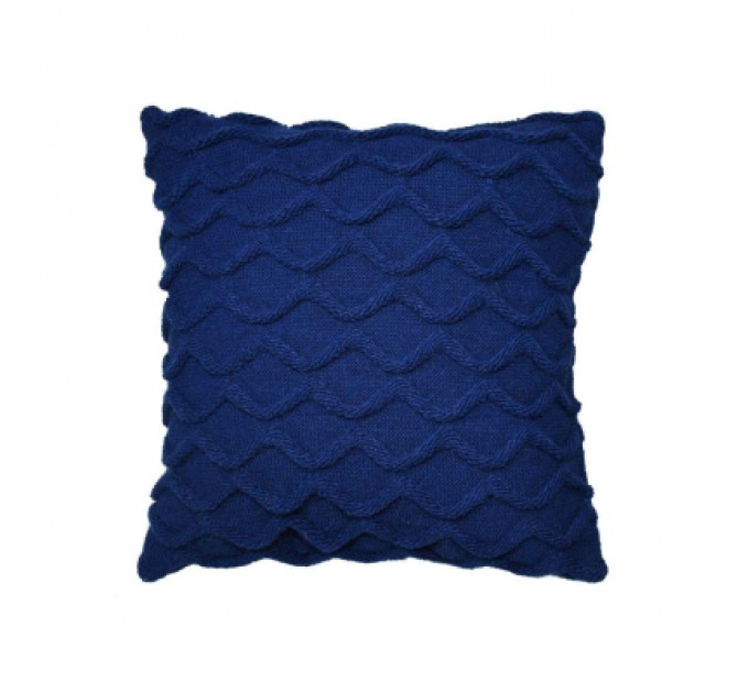 Прованс Подушка Прованс в'язана декоративна Хвилі синя 33х33 см (027422)