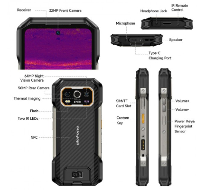 Ulefone Мобільний телефон Ulefone Armor 27T 12/256Gb Black (6975326663885)