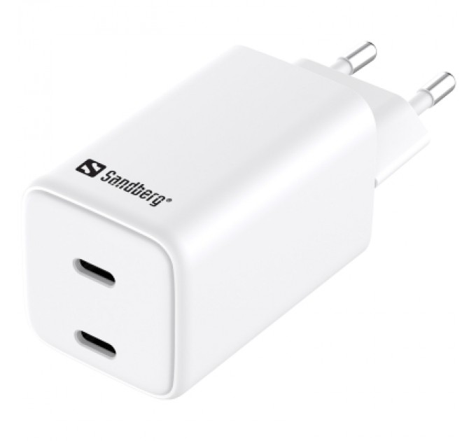 Sandberg Зарядний пристрій Sandberg 2xUSB 65W (2xUSB-C) Gan III (441-56)