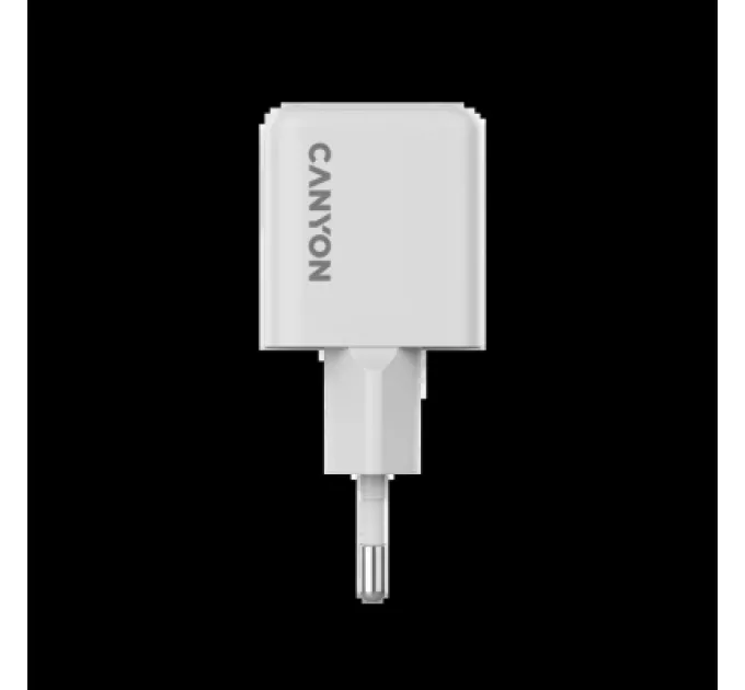Canyon Зарядний пристрій Canyon CU20AC GaN 20W 1xPD 1xQC EU White (CNS-CUW20AC)