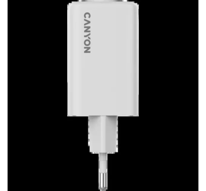 Canyon Зарядний пристрій Canyon CU65ACC GaN 65W 2xPD 1xQC EU White (CNS-CUW65ACC)