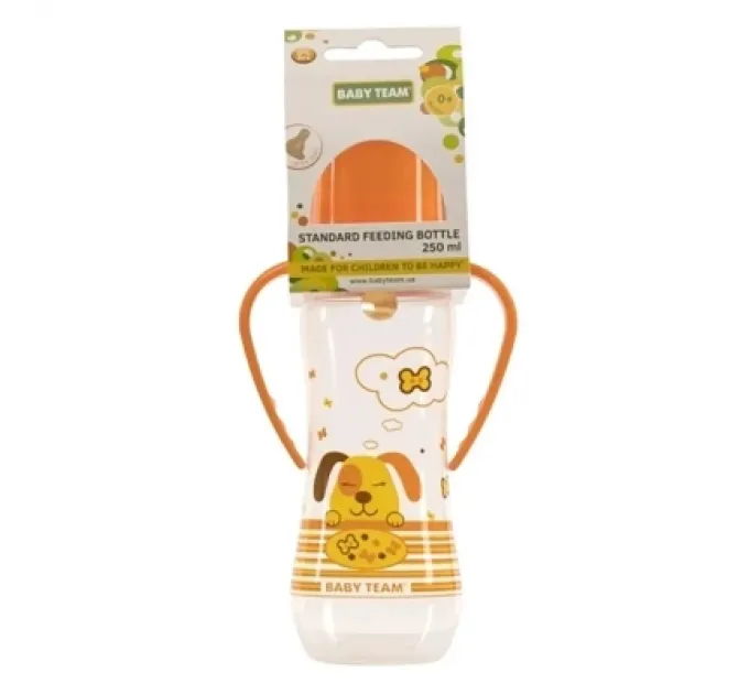 Baby Team Пляшечка для годування Baby Team З латексною соскою 250 мл (4824428013116)