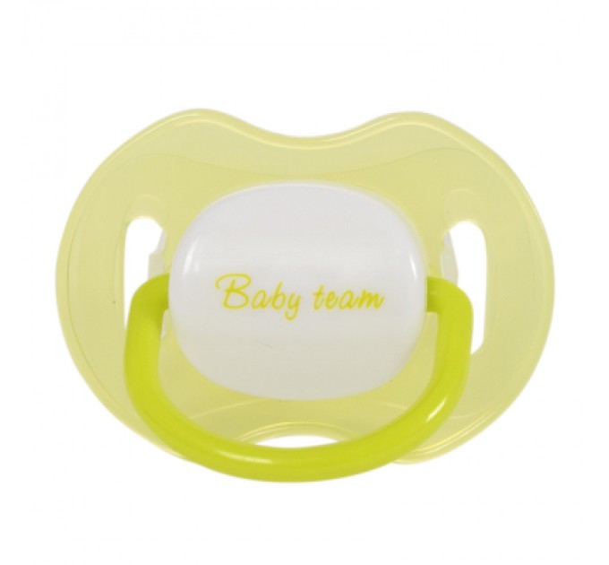 Baby Team Пустушка Baby Team Силіконова ортодонтична З ковпачком та кільцем Нічна Від 12 місяців (4824428030083)