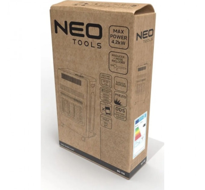 Neo Tools Газовий обігрівач Neo Tools з регулятором та шлангом (90-118)