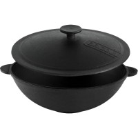 Сковорода Brizoll чавунна WOK з чавунною кришкою 4,7 л 300х103 мм (W30-1)