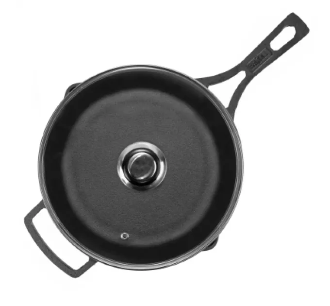 Brizoll Сковорода Brizoll Monolith чавунна з литою ручкою та скляною кришкою 240х60 мм (M2460P-6)
