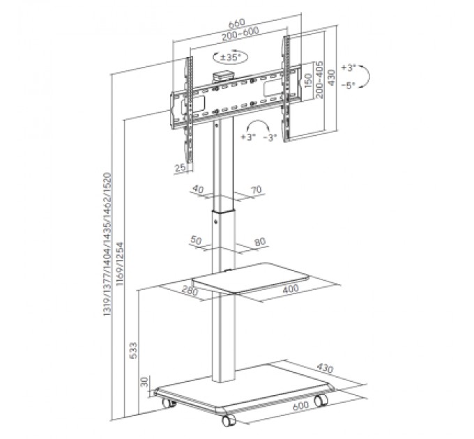 OfficePro Стійка презентаційна OfficePro TVS302B