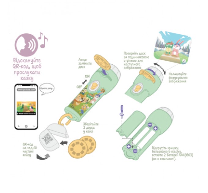 Ambo Funtamin Інтерактивна іграшка Ambo Funtamin Аудіоказка з проєктором Джек і бобове стебло (AF6339JB)