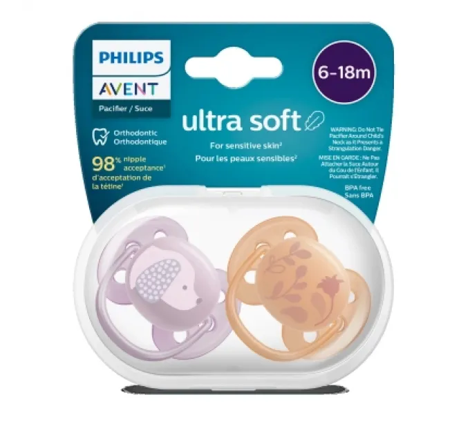 Philips AVENT Пустушка Philips AVENT Ultra Soft ультрам'яка 6-18 міс 2 шт (SCF091/18)