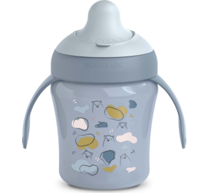 Suavinex Поїльник-непроливайка Suavinex Bear Family чашка з носиком, 200 мл,+6 міс. блакитна (402641)