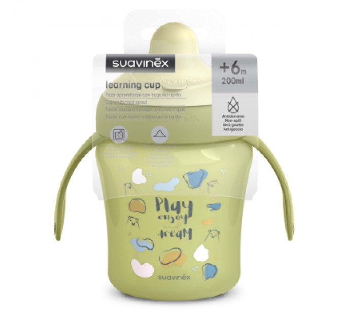 Suavinex Поїльник-непроливайка Suavinex Bear Family чашка з носиком, 200 мл,+6 міс. зелена (402643)