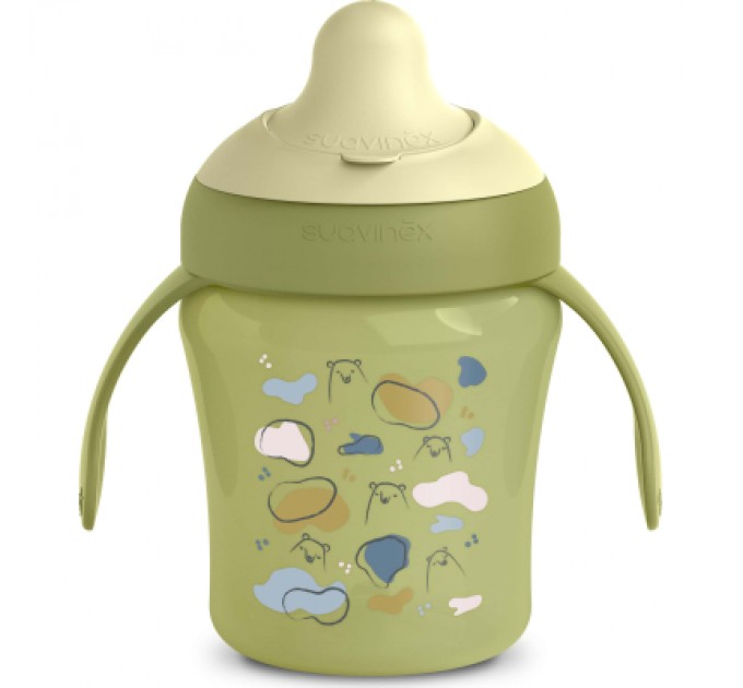 Suavinex Поїльник-непроливайка Suavinex Bear Family чашка з носиком, 200 мл,+6 міс. зелена (402643)