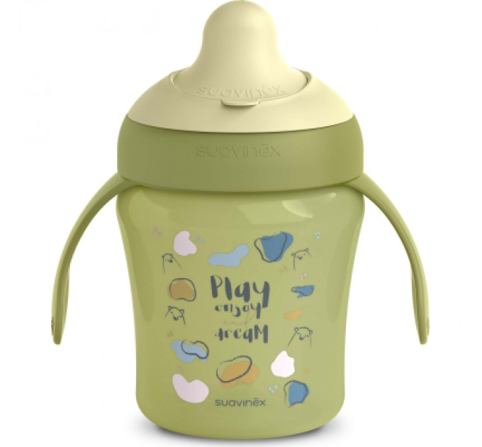 Suavinex Поїльник-непроливайка Suavinex Bear Family чашка з носиком, 200 мл,+6 міс. зелена (402643)