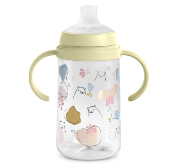 Suavinex Поїльник-непроливайка Suavinex Bear family чашка з силіконовим носиком, 270 мл,+6 міс зелена (308679)