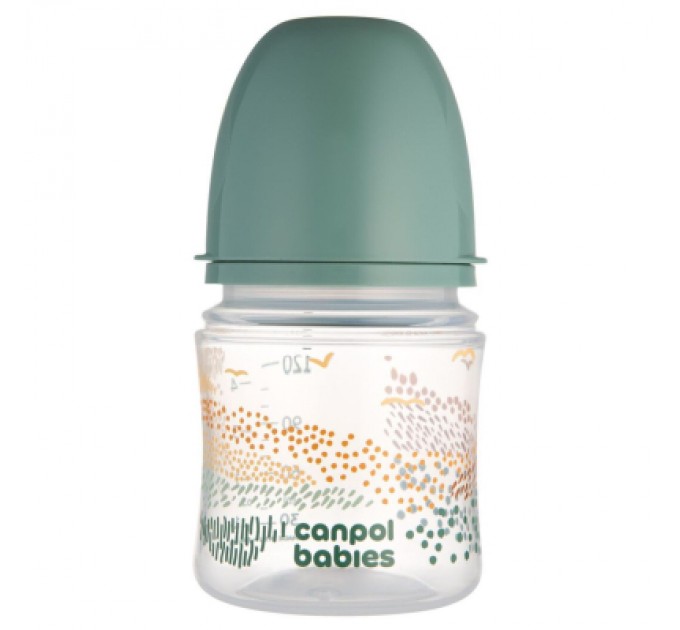 Canpol babies Пляшечка для годування Canpol babies Easystart MOUNTAINS антиколікова з широким отвором 120 мл зелена (35/242_gre)