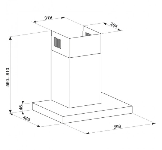 GRANADO Витяжка кухонна GRANADO Alcoba 1614-1200 inox black glass (GCH916471)