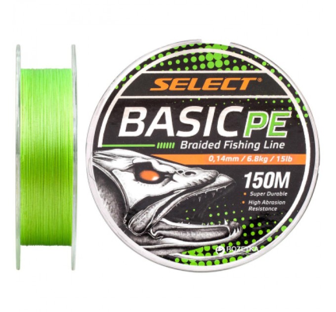 Select Шнур Select Basic PE 150m Light Green 0.14mm 15lb/6.8kg (1870.18.14)