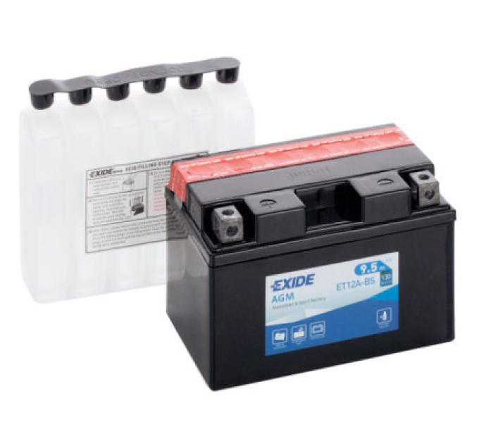 EXIDE Акумулятор автомобільний EXIDE AGM 9,5Ah (+/-) (130EN) (ET12A-BS)