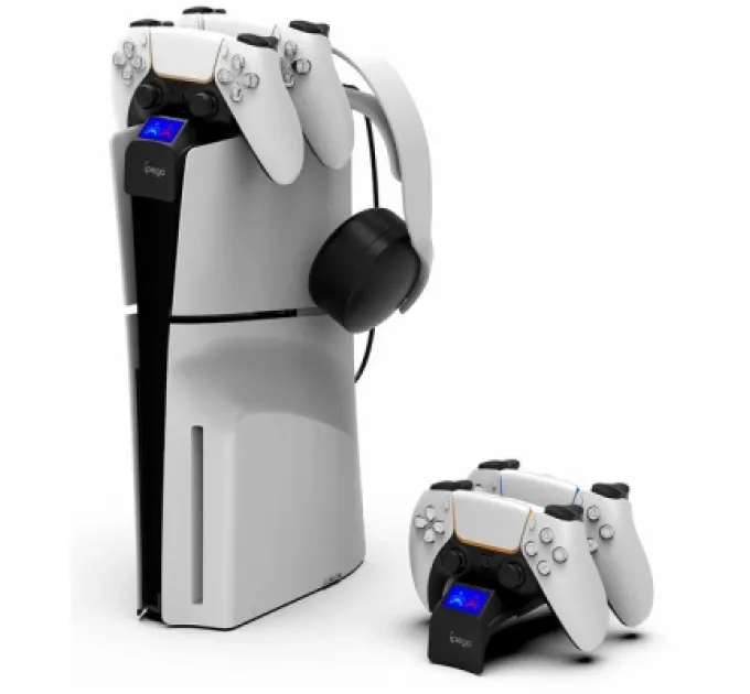 iPega Зарядний пристрій iPega PG-P5S016 Для геймпадів DualSense PS5 Sony PlayStation 5 Slim Black (PG-P5S016)