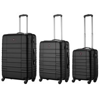 Набір валіз Wenger Amplar 3 в 1 (S,M,L) пластик, 4 колеса, чорний (653149)