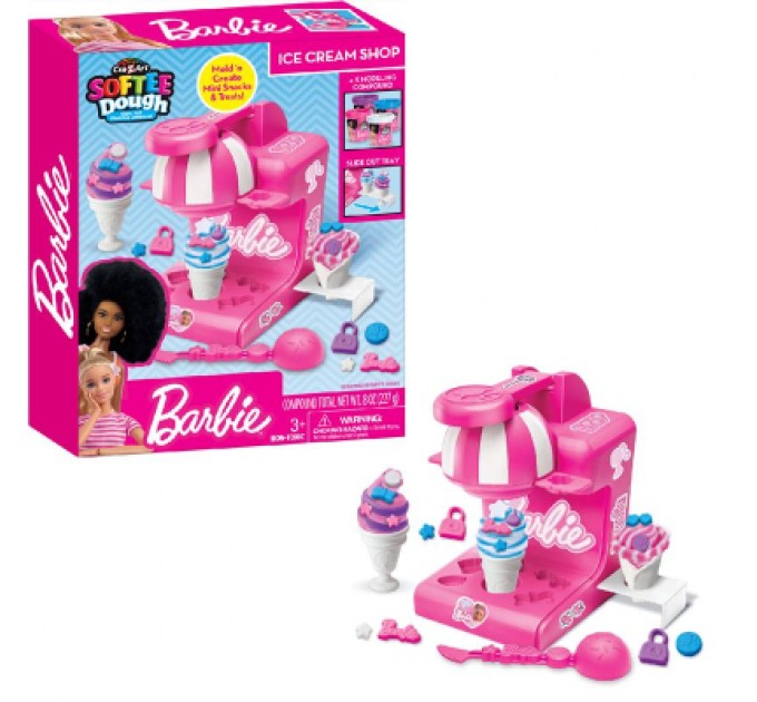 Cra-Z-Art Набір для творчості Cra-Z-Art Barbie Тісто для ліплення, Магазин морозива з формами, набір 8 од (34040CRA)