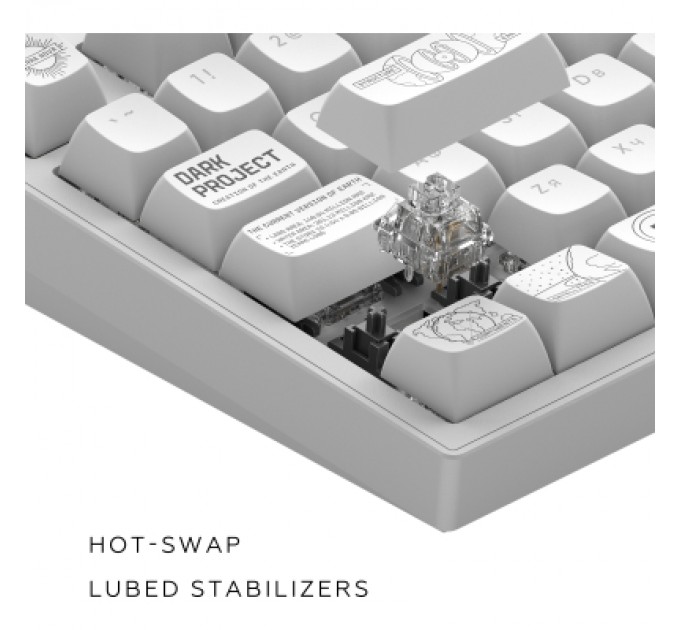 Dark Project Клавіатура Dark Project ALU81 Terra Nova PBT RGB Mech G3MS Moonstone White (DPKB_NOVA_81_ANSI_WHITE_UA)
