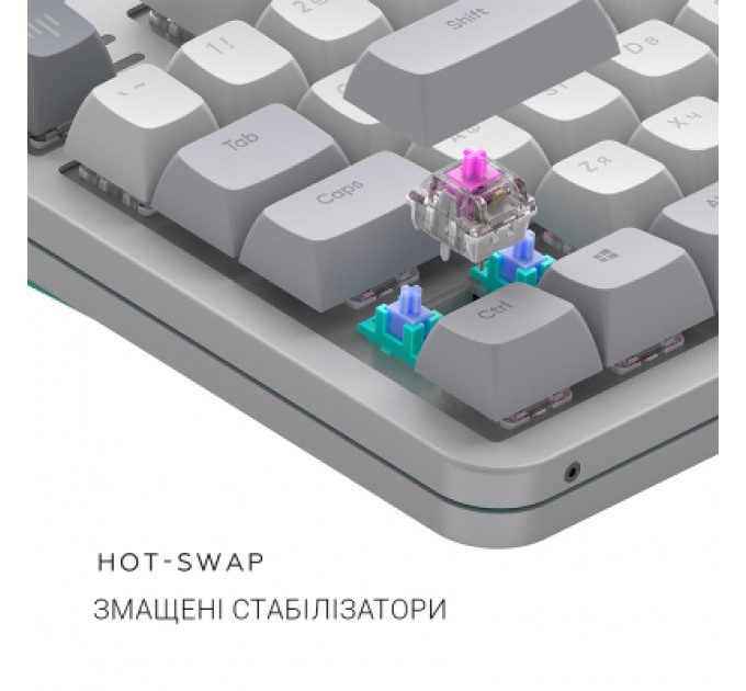 Dark Project Клавіатура Dark Project ALU87 Daylight ABS RGB Mech G3MS Zircon White/Grey (DPKB_DAYLIGHT_87_ANSI_UA)