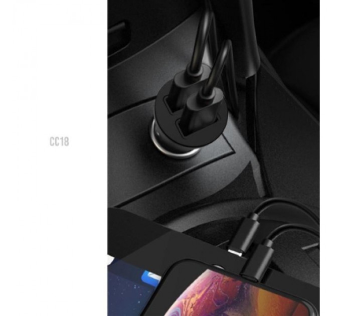 XO Зарядний пристрій XO CC18 2.1A/2 USB Black (XO-CC18-BK)