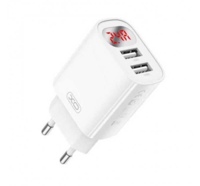 XO Зарядний пристрій XO L95 (2USB/2.4A) + USB - Lightning White (XO-L95-L)