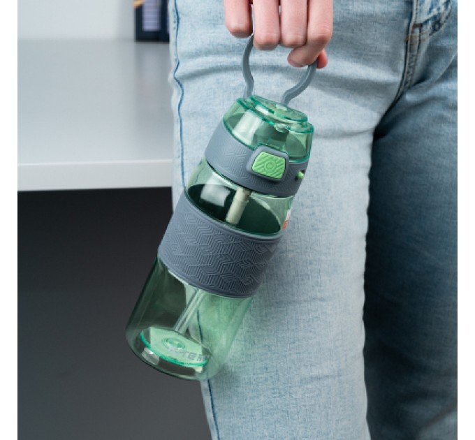 Kite Поїльник-непроливайка Kite 600 мл, зелено-сіра (K24-1201-2)