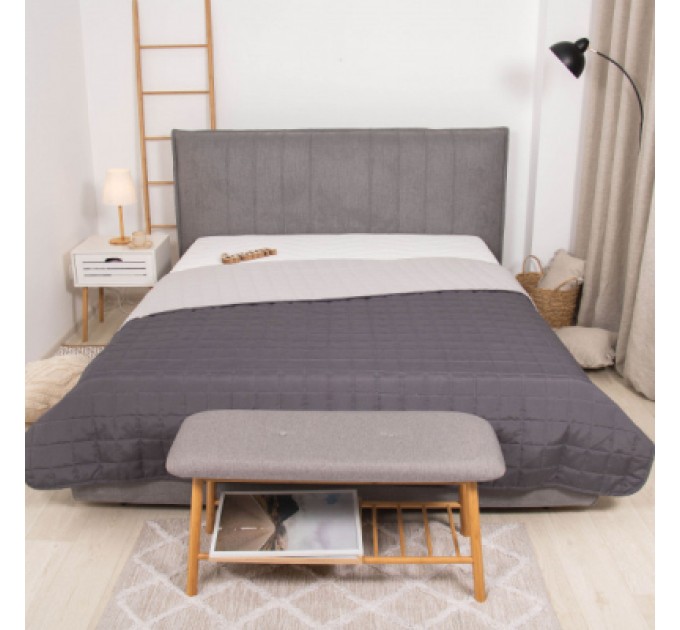 Viluta Покривало Viluta стьобане двустороннє Дует Графіт 210х240 (duet_grafit_210x240)