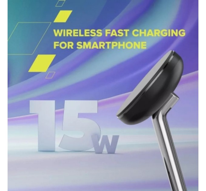 Canyon Зарядний пристрій Canyon wireless charger WCS-205 15W Qi2 2in1 Black (CNS-WCS205B)