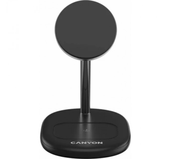 Canyon Зарядний пристрій Canyon wireless charger WCS-205 15W Qi2 2in1 Black (CNS-WCS205B)