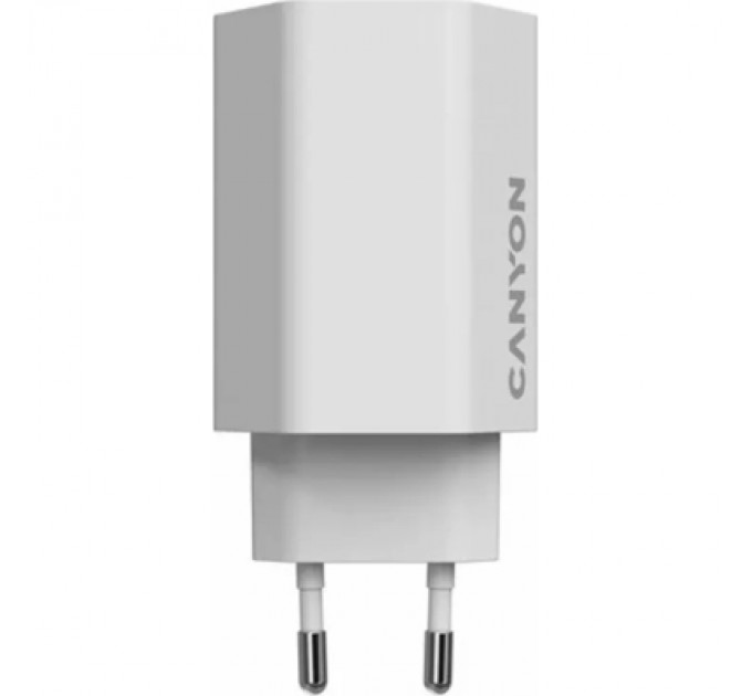 Canyon Зарядний пристрій Canyon HEXAGON 65 GaN 65W 2xPD 1xQC EU White (CND-CHAHEX65W)
