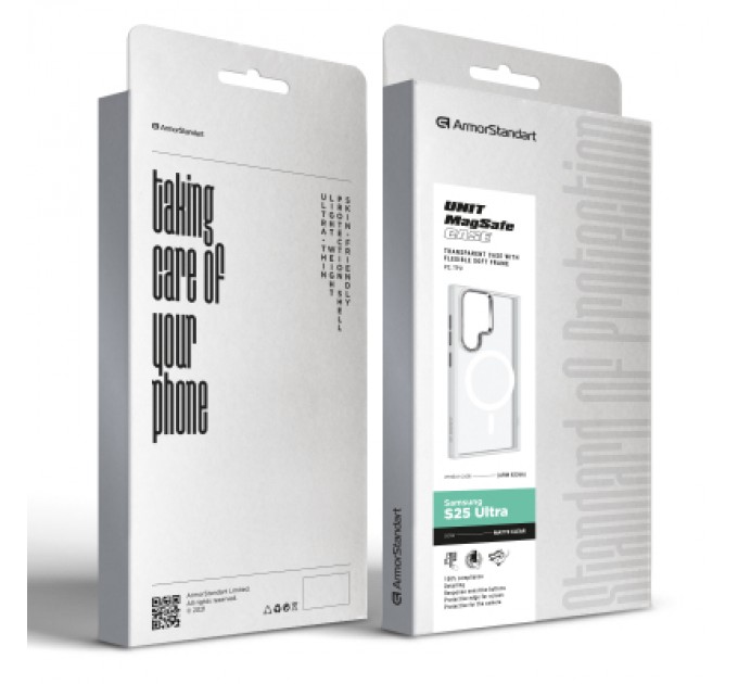 Armorstandart Чохол до мобільного телефона Armorstandart Unit MagSafe Samsung S25 Ultra Matte Clear Silver (ARM82266)