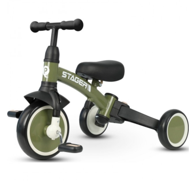 QPlay Дитячий велосипед QPlay Stager 3 в 1 з ручкою, біговел, Dark Green (T80STAGERDarkGreen)