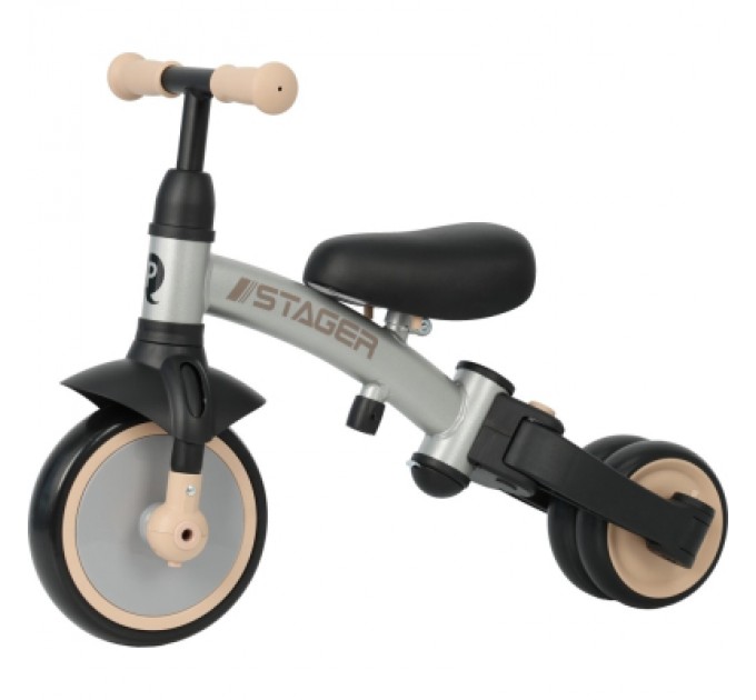 QPlay Дитячий велосипед QPlay Stager 3 в 1 з ручкою, біговел, Silver (T80STAGERSilver)