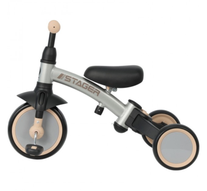 QPlay Дитячий велосипед QPlay Stager 3 в 1 з ручкою, біговел, Silver (T80STAGERSilver)