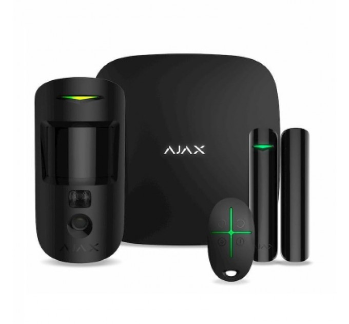 Ajax Комплект охоронної сигналізації Ajax StarterKit Cam Plus HDR black