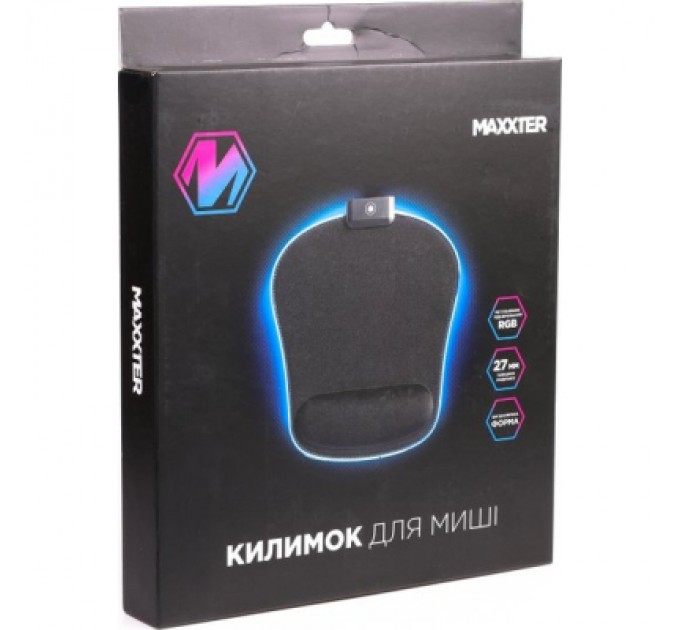 Maxxter Килимок для мишки Maxxter MMP-LEDPAD-BK RGB Black (MMP-LEDPAD-BK)
