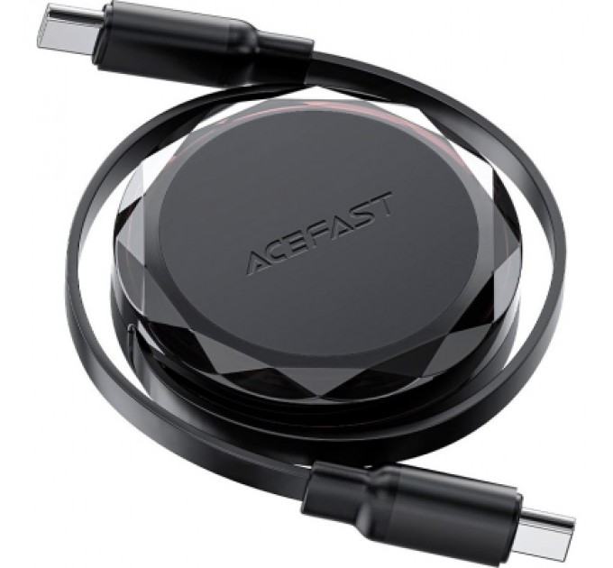 Acefast Дата кабель USB-C to USB-C 0.8m 60W dual retraction C13-03 Black Acefast (6974316280132)