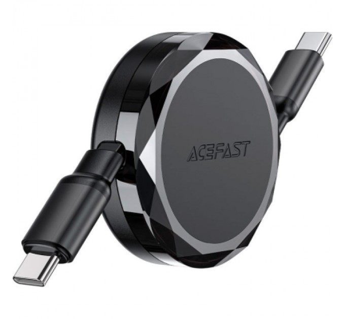 Acefast Дата кабель USB-C to USB-C 0.8m 60W dual retraction C13-03 Black Acefast (6974316280132)