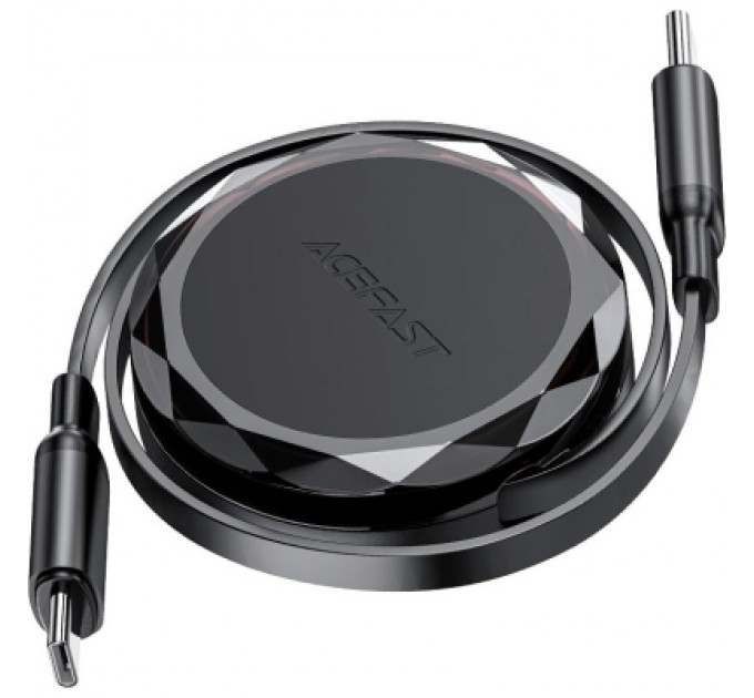 Acefast Дата кабель USB-C to USB-C 0.8m 60W dual retraction C13-03 Black Acefast (6974316280132)