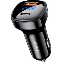 Зарядний пристрій Acefast 2xUSB 66W (USB-C + USB-A) B4 with digital display (6974316280392)
