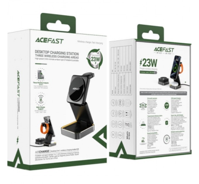 Acefast Зарядний пристрій Acefast Wireless QI 3in1 15W E20 (6974316283478)