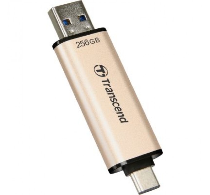 Transcend USB флеш накопичувач Transcend 256GB JetFlash 930 Gold-Black USB 3.2/Type-C (TS256GJF930C)