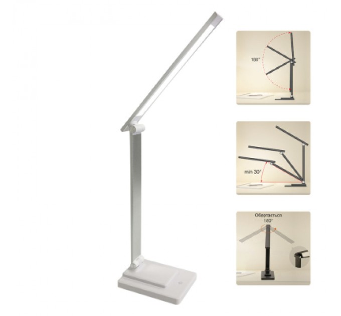 Євросвітло Настільна лампа Євросвітло LED акумуляторна Ridy-10-2-PWR 10 Вт біла
