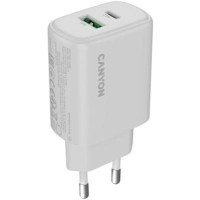 Зарядний пристрій Canyon OnCharge 250 25W 1xPD 1xQC EU White (CNE-CHA250-21)