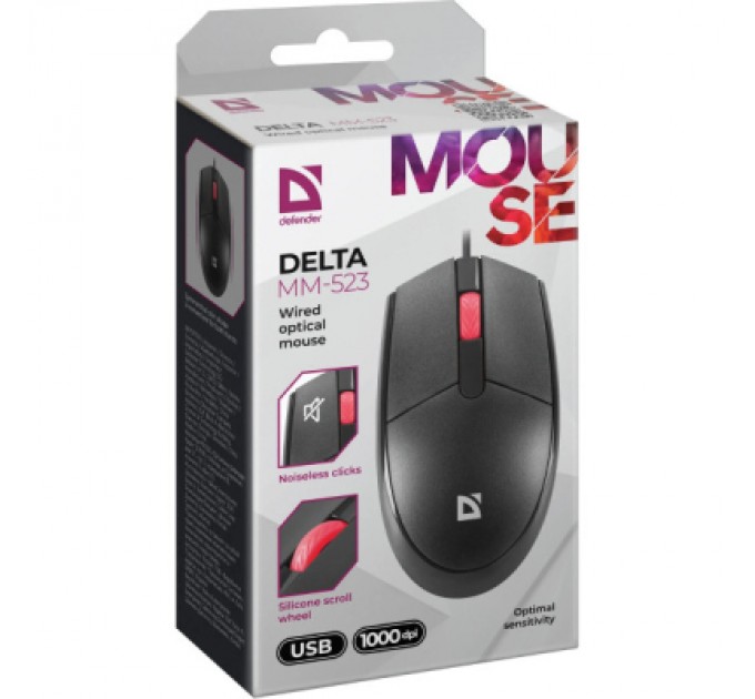 Defender Мишка Defender Delta MM-523 USB Black (52523)